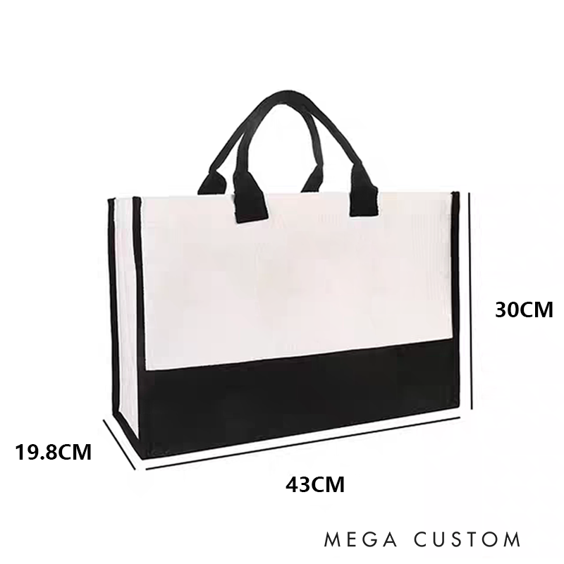 Personalized Teacher Name Fashion Bow Design Cotton Canvas Patchwork Tote Bag