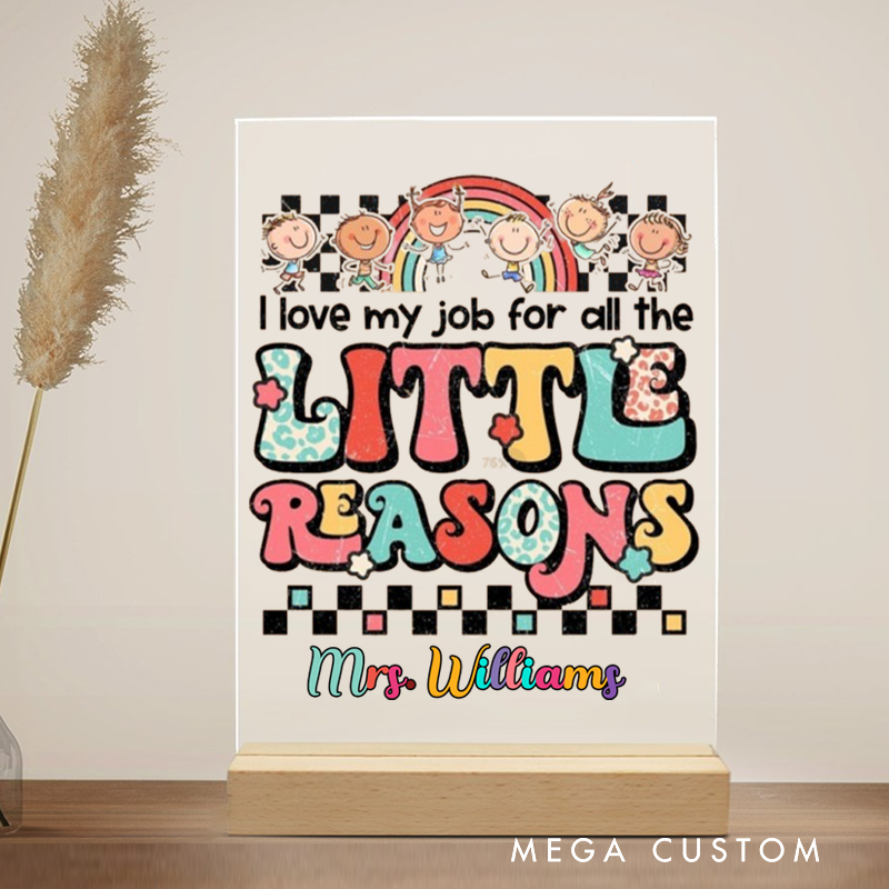 Personalized Teacher Desk Name Plate Little Reasons Acrylic Plaque Gift for Teachers