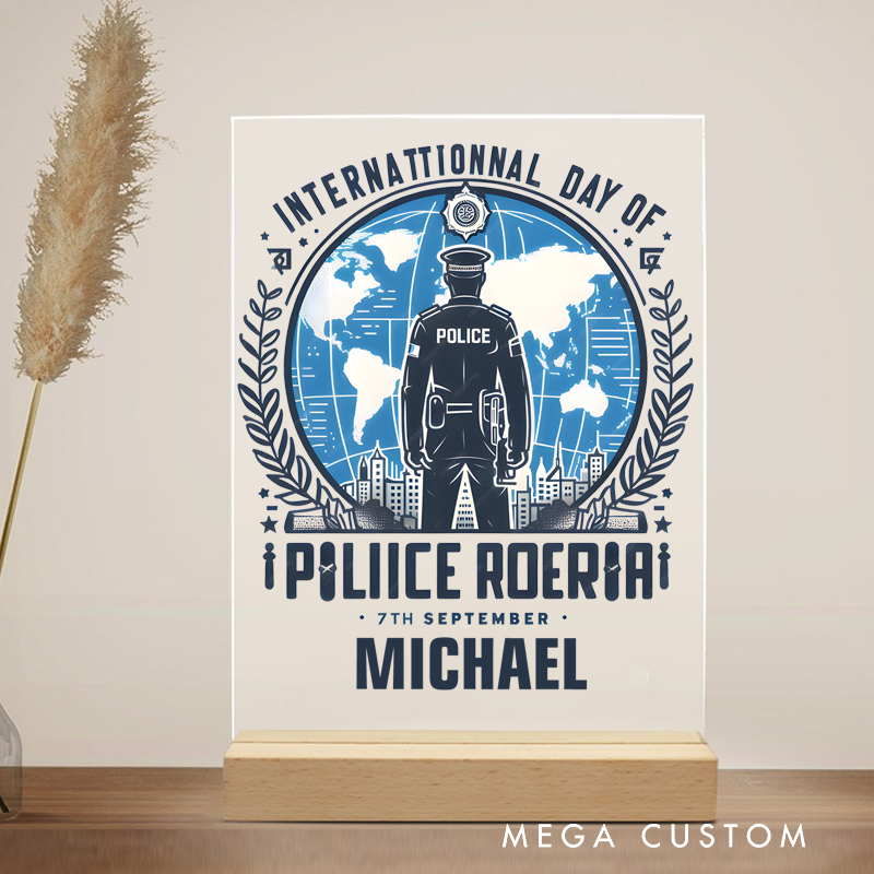 Personalized Policeman Desk Name Plate International Day of Police September Seven Gift for Police officer