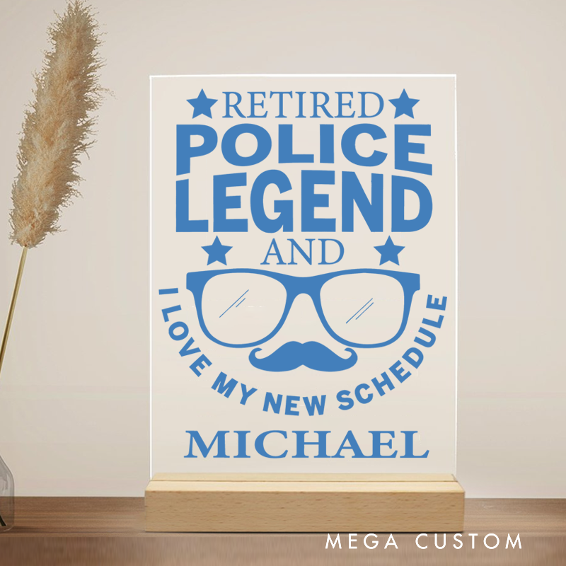Personalized Policeman Desk Name Plate Retired Police Legend Gift for Police officer