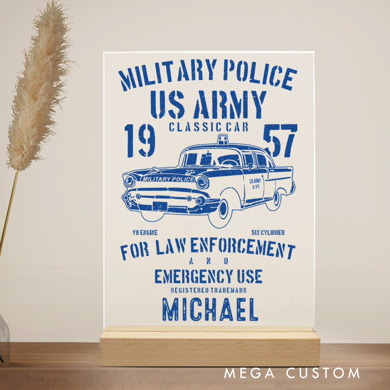 Personalized Policeman Desk Name Plate Military Police US Army Appreciation Gift for Police officer