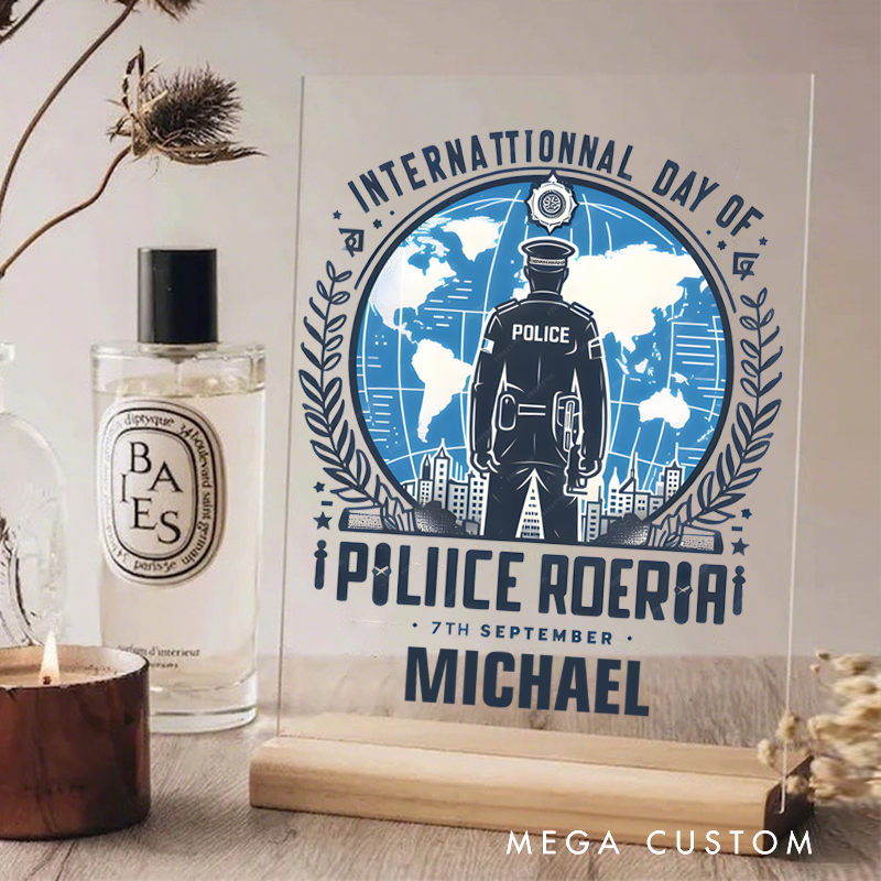 Personalized Policeman Desk Name Plate International Day of Police September Seven Gift for Police officer