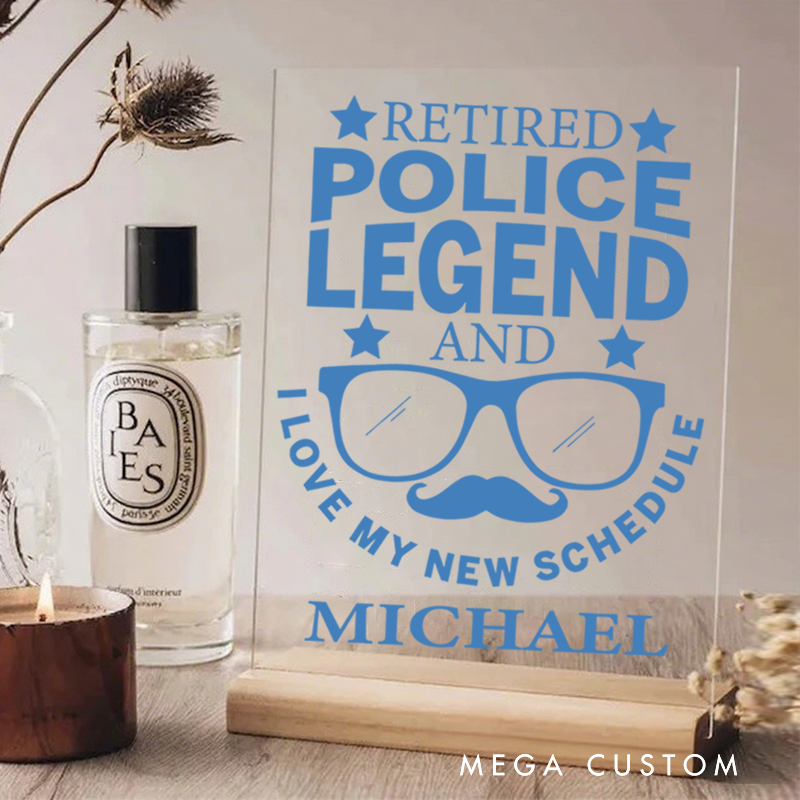 Personalized Policeman Desk Name Plate Retired Police Legend Gift for Police officer