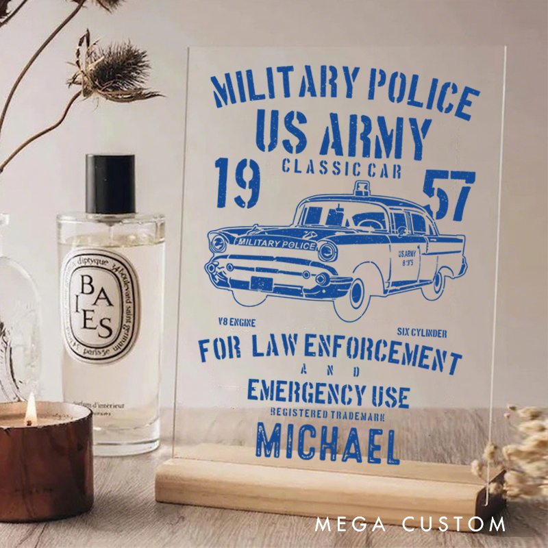 Personalized Policeman Desk Name Plate Military Police US Army Appreciation Gift for Police officer