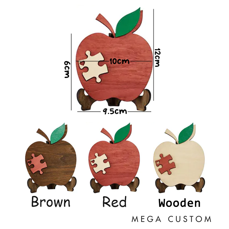 Personalized Teacher Apple Puzzle Desk Sign Thank You for Being an Important Piece of My Story Design Appreciation Gift for Teachers 