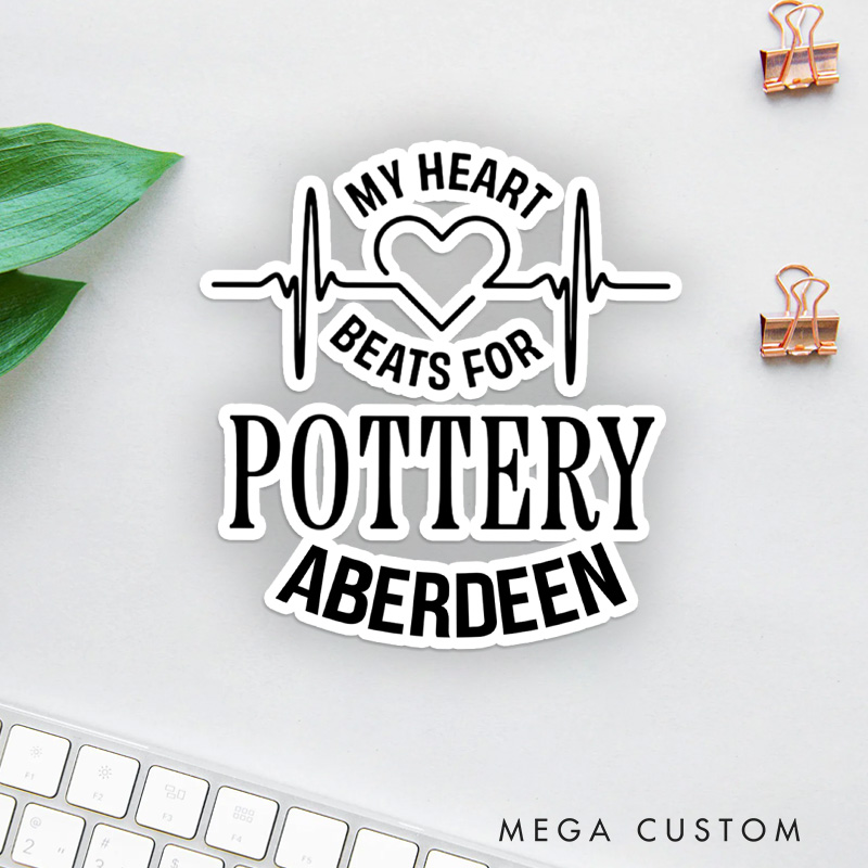 Personalized My Heart Beats for Pottery Sticker Pottery Lover Stickers with Name for Pottery Lovers Gift Clay Lover Gift