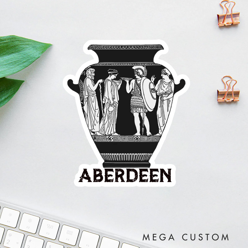 Personalized Greek-Style Vase Sticker Pottery Stickers with Name for Pottery Lovers Gift Clay Lover Gift