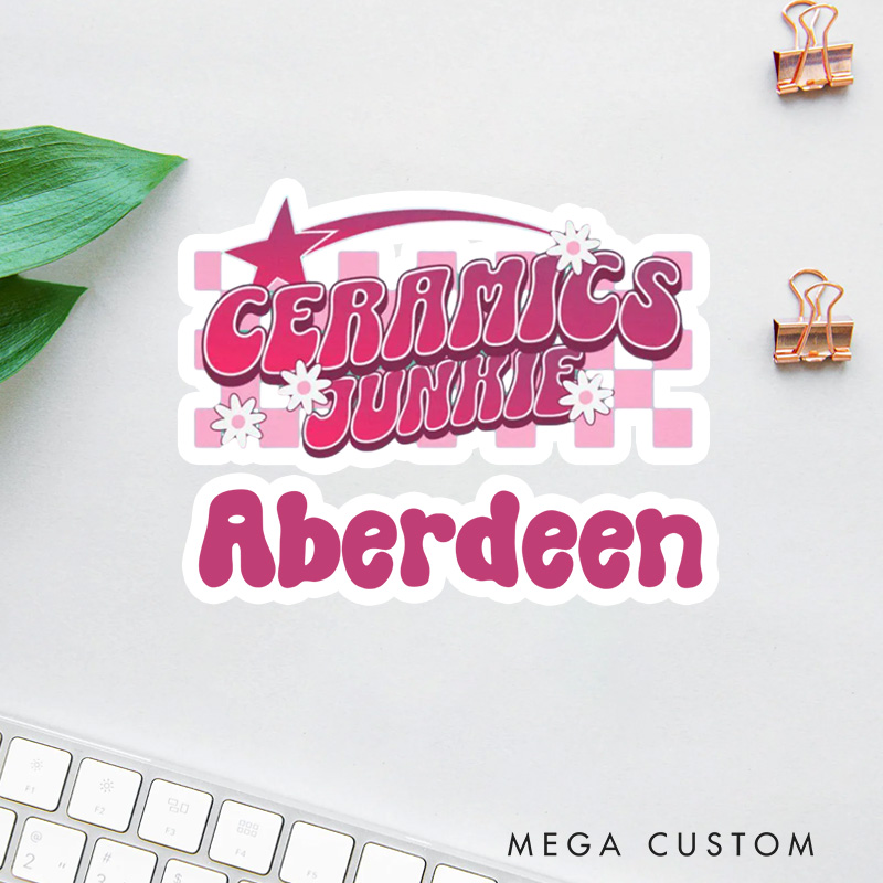Personalized Ceramics Junkie Sticker Pottery Stickers with Name for Pottery Lovers Gift Clay Lover Gift Ceramic Gift