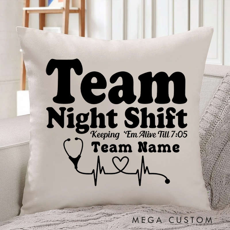 Personalized Nurse Pillow Team Night Shift Throw Pillow Perfect Appreciation Gift for Nurse