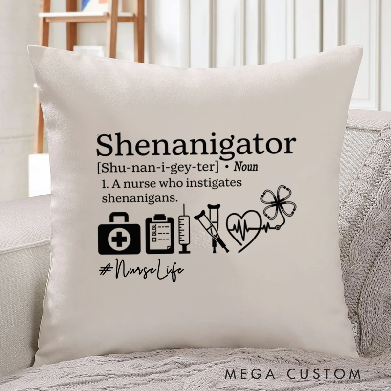 Personalized Nurse Pillow Shenanigator Dictionary Style Definition Throw Pillow Appreciation Gift for Nurse
