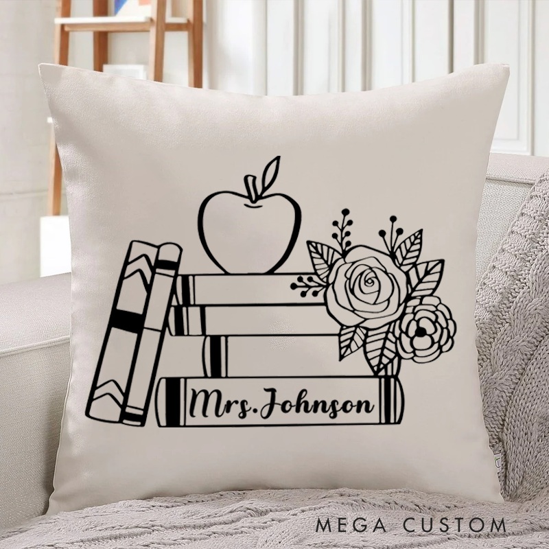 Personalized Teachers Pillow Elegant and Thoughtful Decorative Throw Pillow Appreciation Gift for Teachers