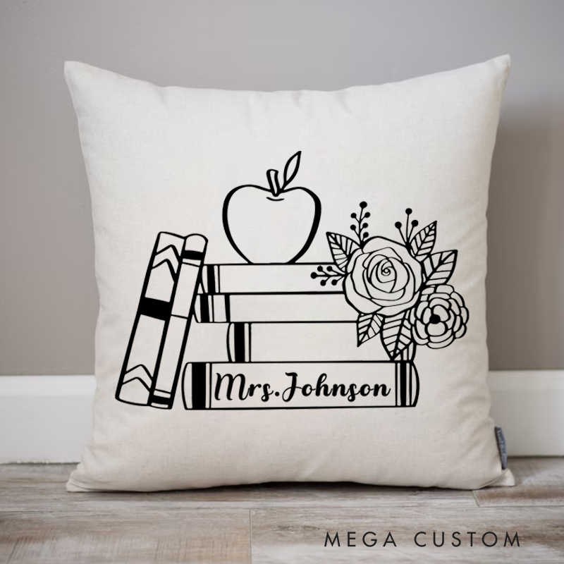 Personalized Teachers Pillow Elegant and Thoughtful Decorative Throw Pillow Appreciation Gift for Teachers