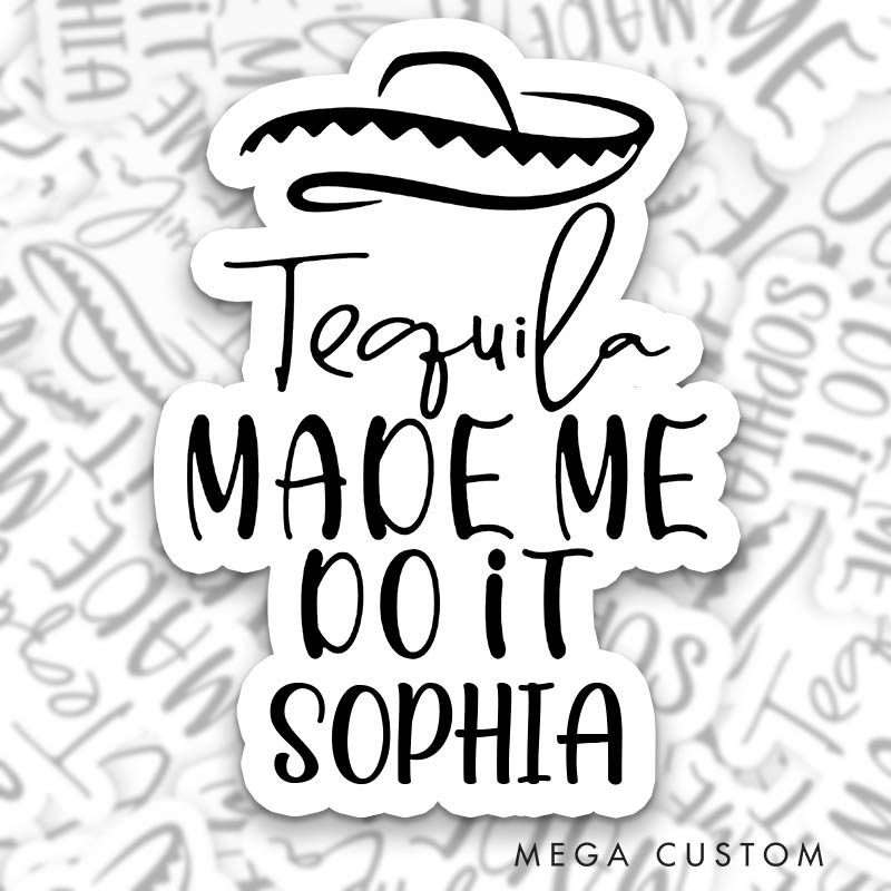 Personalized Bride Drinking Margaritas with My Señoritas Sticker Bridesmaid Hen Party Sticker Team Bride Wedding Party Sticker Bachelorette Party