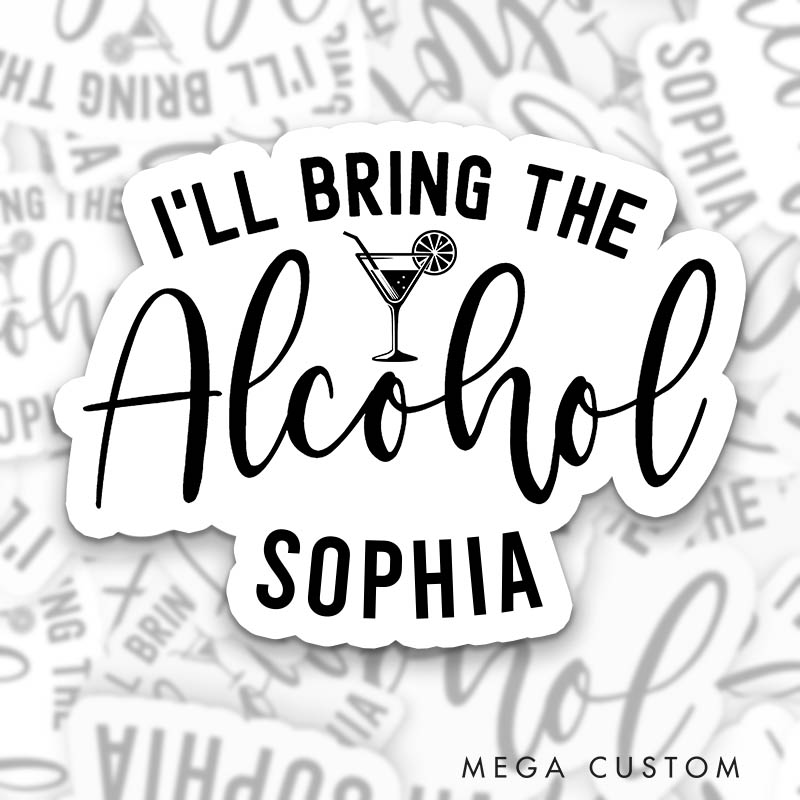 Personalized Bride I'll Bring the Bling Sticker with Name Bridesmaid Hen Party Sticker Wedding Bridal Party Sticker Bachelorette Party Sticker