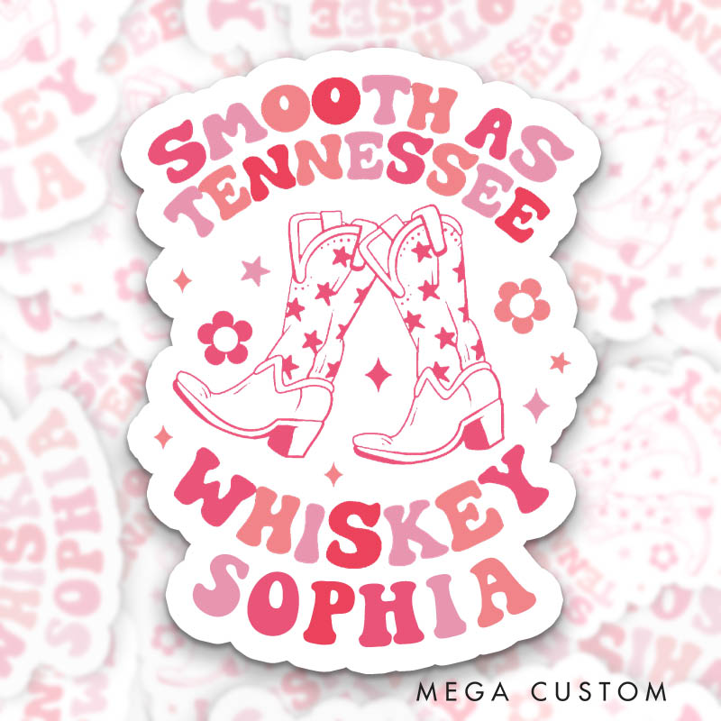 Personalized Pink Cowgirl Bride She's in Love with the Boy Sticker Bridesmaid Bachelorette Party Sticker Team Bride Wedding Hen Party Sticker