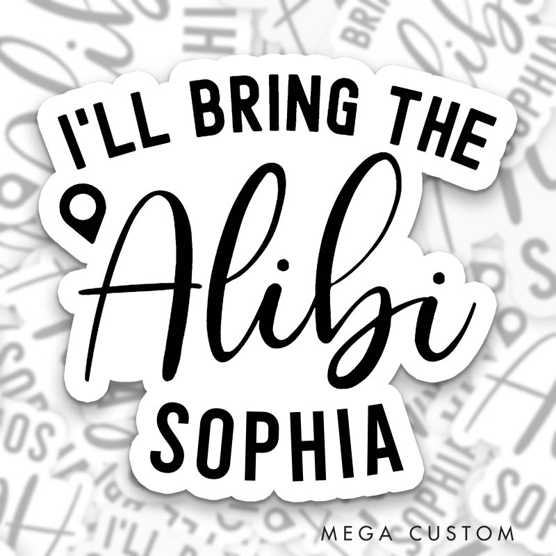 Personalized Bride I'll Bring the Bling Sticker with Name Bridesmaid Hen Party Sticker Wedding Bridal Party Sticker Bachelorette Party Sticker