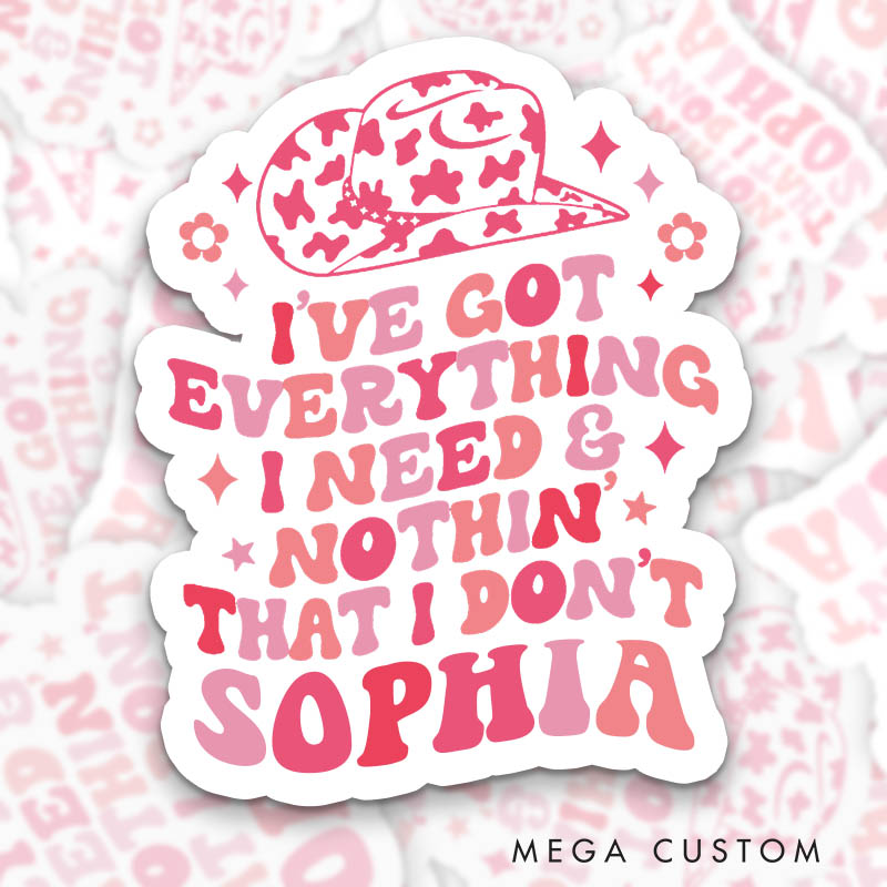 Personalized Pink Cowgirl Bride She's in Love with the Boy Sticker Bridesmaid Bachelorette Party Sticker Team Bride Wedding Hen Party Sticker