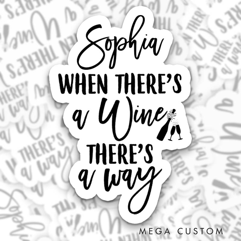 Personalized Pour the Wine His Last Name is Mine Sticker Team Bride The Wine Down Sticker with Name Bridesmaid Sticker Bachelorette Party Sticker