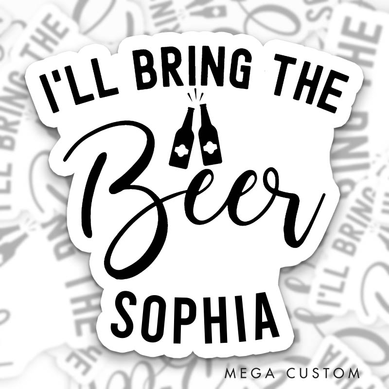 Personalized Bride I'll Bring the Bling Sticker with Name Bridesmaid Hen Party Sticker Wedding Bridal Party Sticker Bachelorette Party Sticker