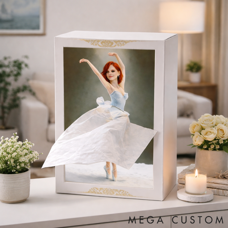 Personalized Graceful Dancer Tissue Box Custom Photo Unique Gift for Dance Lovers Home Decor