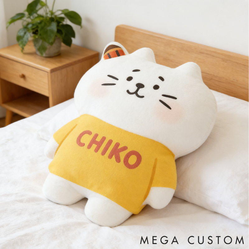 Personalized Cat Thow Pillow Custom Pillow with Name Cute Cartoon Kitty Plush Toy for Kids Cat Lovers Home or Bedroom Decor Gift