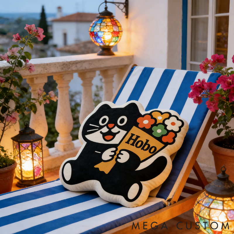 Personalized Throw Pillow for Cat Lover Cute Cat Throw Pillow Custom Throw Pillow with Name Gift for Kids Family Cat Lovers