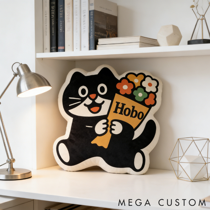 Personalized Throw Pillow for Cat Lover Cute Cat Throw Pillow Custom Throw Pillow with Name Gift for Kids Family Cat Lovers
