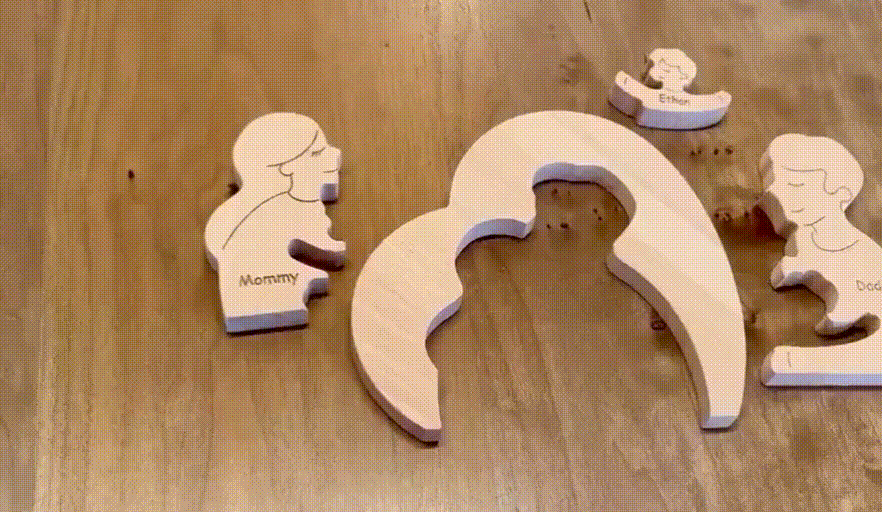 Personalized Wooden Puzzle Family is the Harbor of the Soul Customized Name