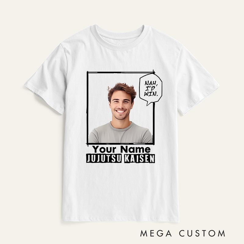 Personalized Nah I'd Win Anime Classic T-Shirts Japanese Manga Tshirt for Anime Lovers Photo Shirt