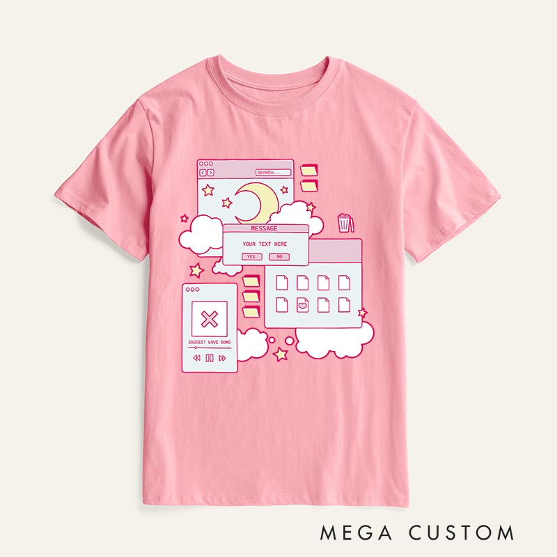 Personalized Kawaii Aesthetic Browser Classic T-Shirts Japanese Vaporwave Manga Comic Tshirt for Anime Lovers