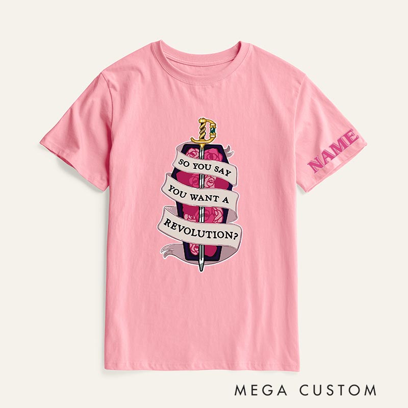 Personalized Anime Want a Revolution Classic T-Shirts Feminist Japanese Manga Comic Tshirt for Anime Lovers