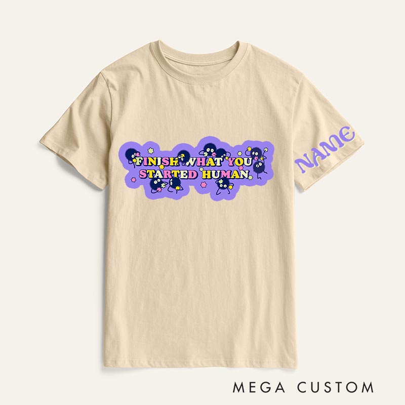 Personalized Anime Classic T-Shirts Finish What You Started Japanese Kawaii Tshirt for Anime Lovers Studio Inspired