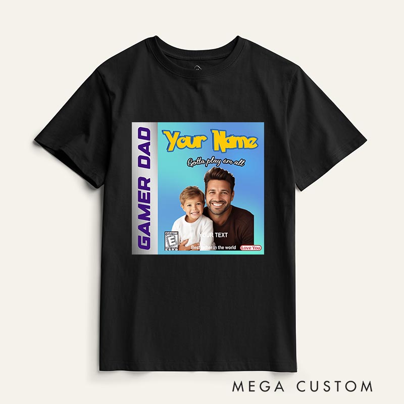 Personalized Game Card Cover Classic T-Shirts for Dad Gamers Father's Day Anime Lovers Gaming Shirt