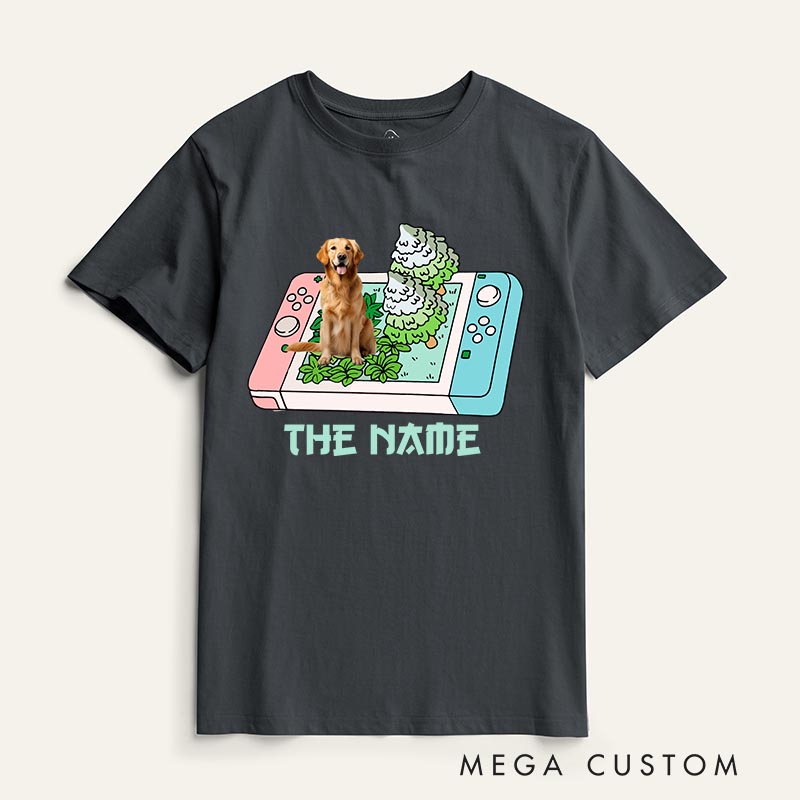 Personalized Cute Pet Gamer Classic T-Shirts for Dog Dad Mom Gaming Anime Lovers Video Game Shirt