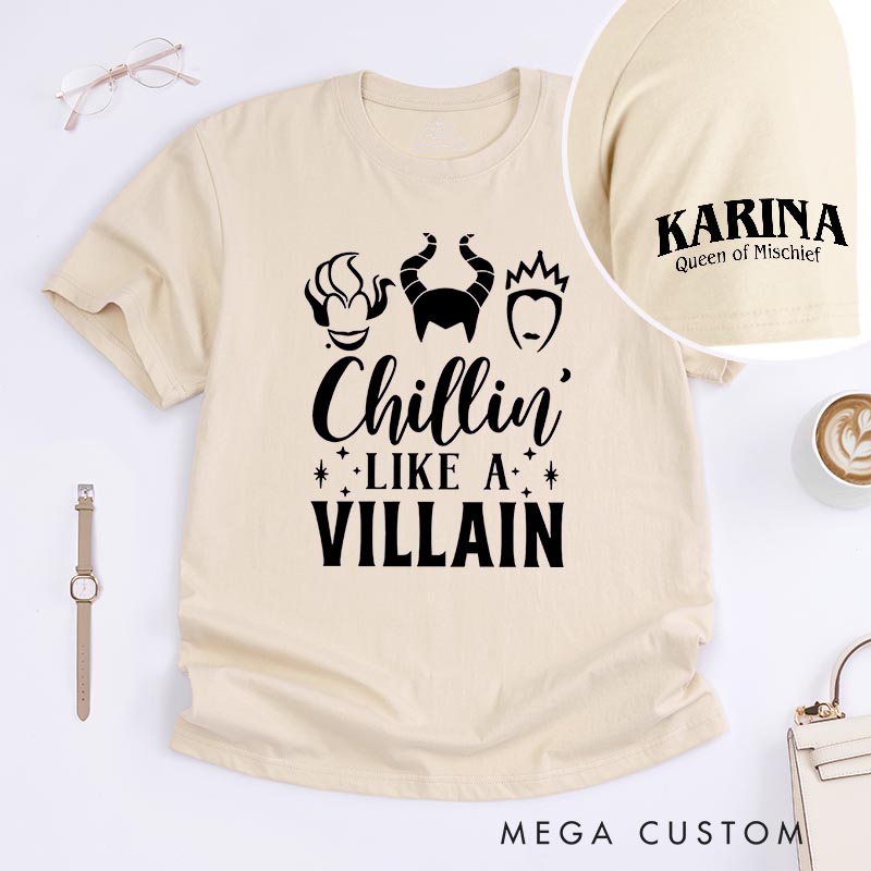 Personalized Chillin Like a Villain Classic T-Shirts Princess Magic Movie Tshirt Film Fan Shirt for Her