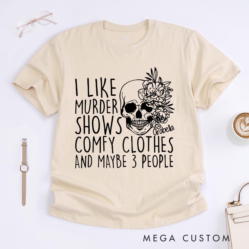 Personalized I Like Murder Shows Horror Movie Classic T-Shirts Scary Movie Tshirt 80s Retro Movie Shirt for Her