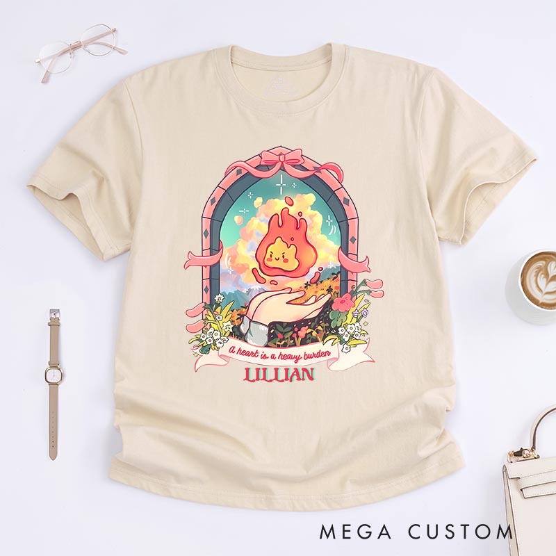 Personalized Anime Cute Fire Classic T-Shirts Japanese Kawaii Tshirt for Anime Lovers Studio Inspired