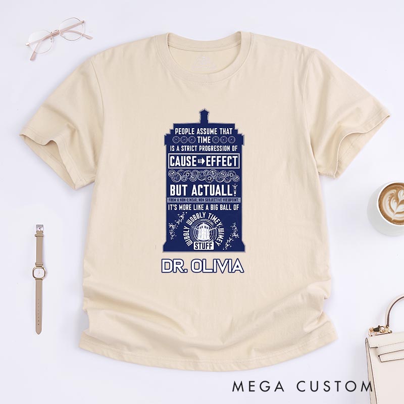 Personalized Police Box Time Machine Movie Classic T-Shirts Doctor TV Show Tshirt Geek Nerdy Shirt