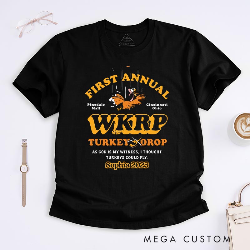 Personalized WKRP Thanksgiving Movie Classic T-Shirts Holiday TV Show Tshirt Thanksgiving Gift
