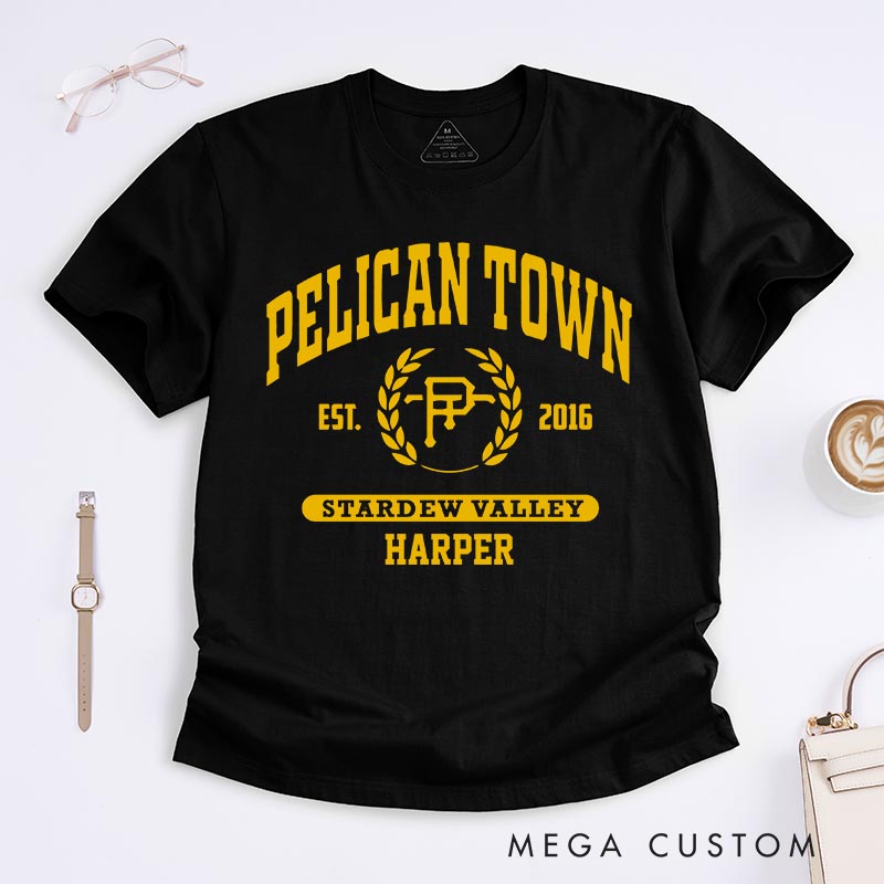 Personalized Pelican Town Game Classic T-Shirts Farming Gamer Tshirt Valley Geek Gaming Nerd Shirt
