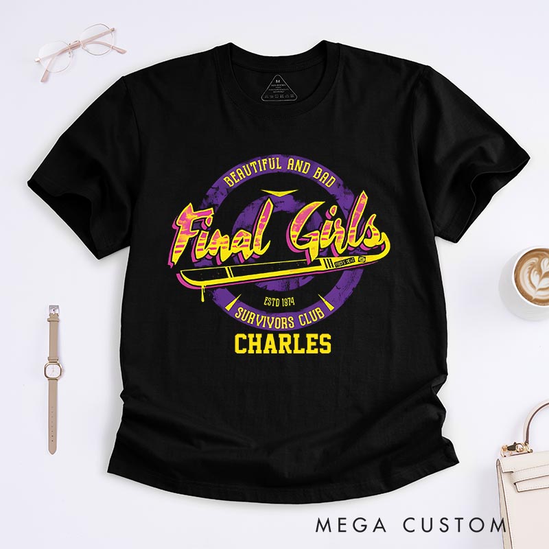 Personalized Final Girl Classic T-Shirts Creepy Season Tshirt Horror Halloween Shirt for Movie TV Lovers