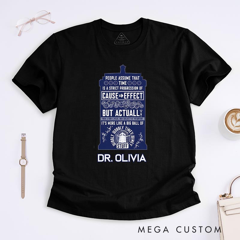 Personalized Police Box Time Machine Movie Classic T-Shirts Doctor TV Show Tshirt Geek Nerdy Shirt