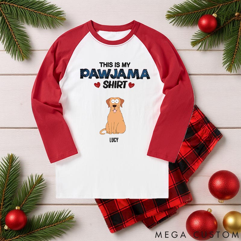 Personalized Dog Lover this is My Pawjama Shirt Family Matching