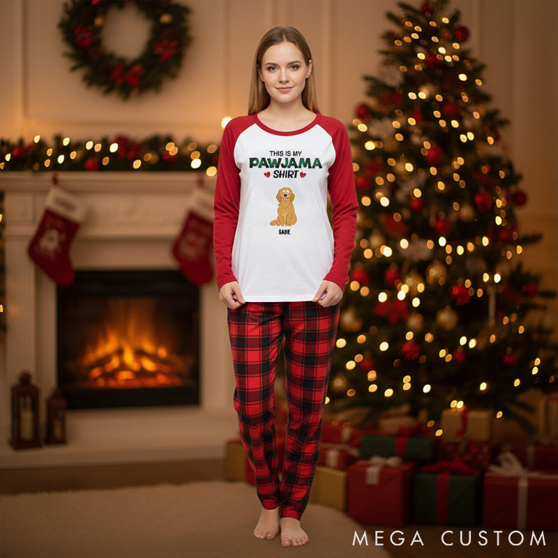 Personalized Dog Lover this is My Pawjama Shirt Family Matching