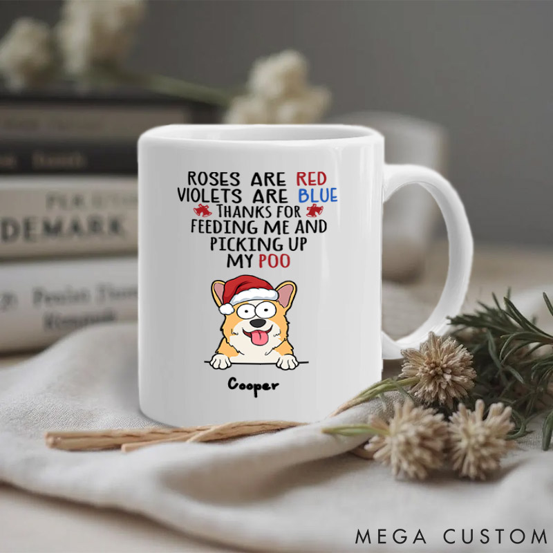 Personalized Dog Lover Happy Pawlidays Mugs