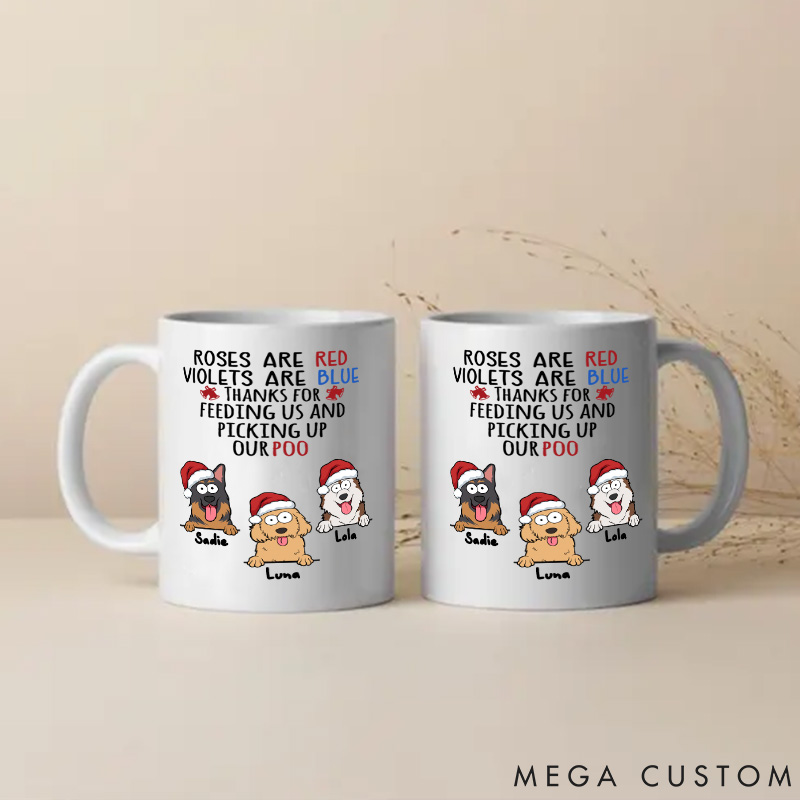 Personalized Dog Lover Happy Pawlidays Mugs
