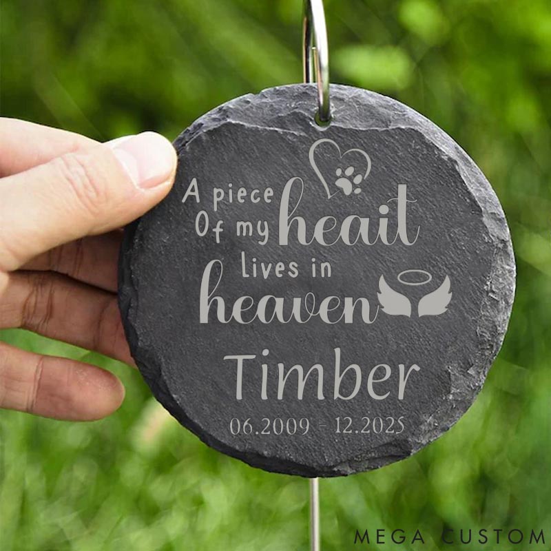 Personalized Pet Lover Timber A Piece Of My Heait Lives In Heaven Plant Accessories