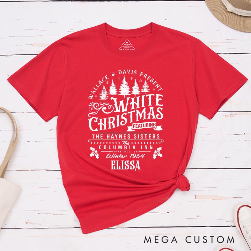 Personalized Snowy Christmas Inn Movie Classic T-Shirts Vintage Holiday Movies Tshirt Family Movie Shirt