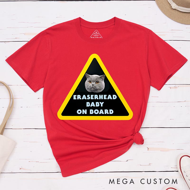Personalized Vintage Baby on Board Movie Classic T-Shirts Retro Film Fan Tshirt for Dog Mom Dog Dad Cat Mom Cat Dad