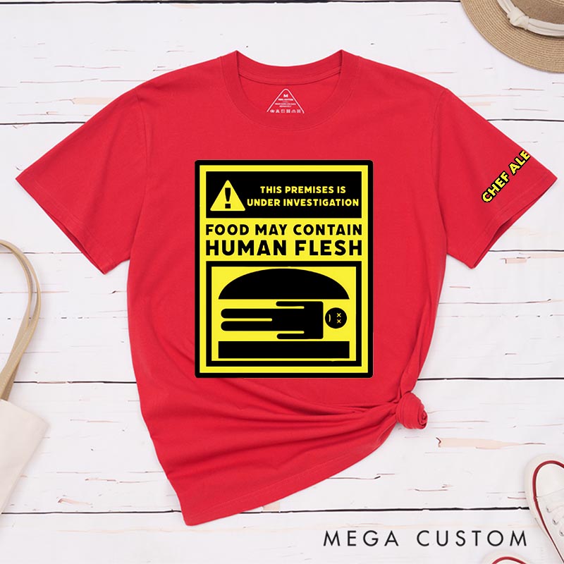 Personalized Human Burger Horror Movie Classic T-Shirts Funny Film Tshirt Halloween Shirt Foodie